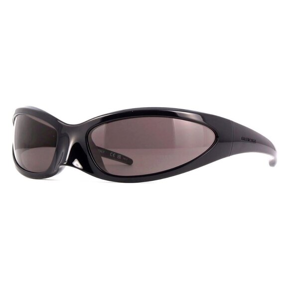 New Authentic  BALENCIAGA Black Wraparound BB0251S 001 Sunglasses Women - Picture 1 of 8